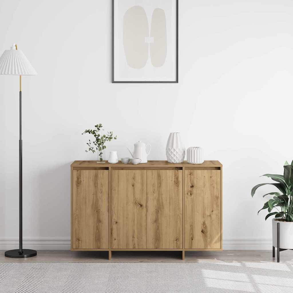 Dressoir artisanaal eikenkleurig 120 x 41 x 75 cm Bewerkt hout is nu te koop bij PeponiXL, paradijselijk wonen!