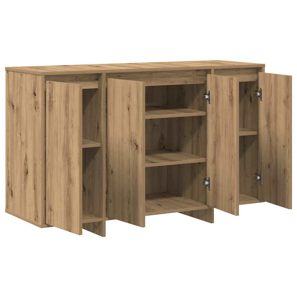 Dressoir artisanaal eikenkleurig 120 x 41 x 75 cm Bewerkt hout is nu te koop bij PeponiXL, paradijselijk wonen!