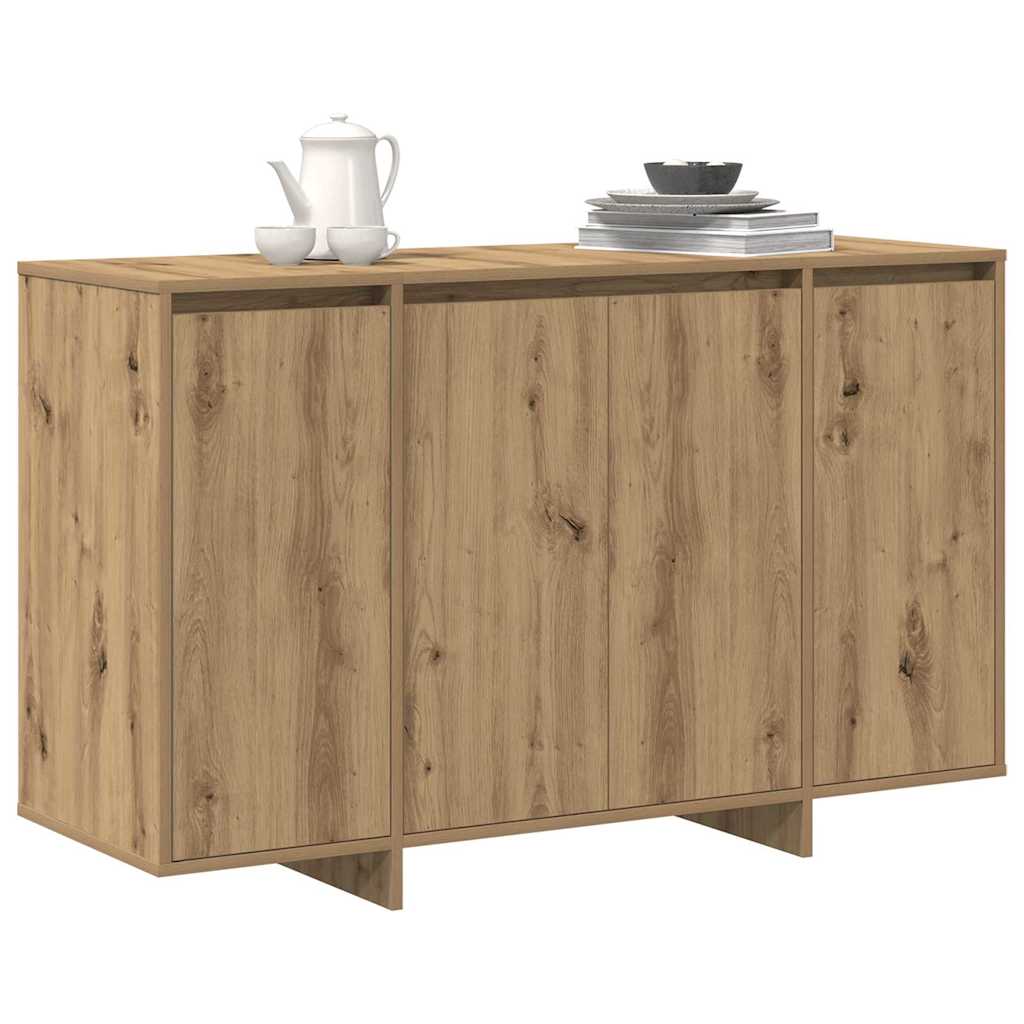 Dressoir artisanaal eikenkleurig 120 x 41 x 75 cm Bewerkt hout is nu te koop bij PeponiXL, paradijselijk wonen!