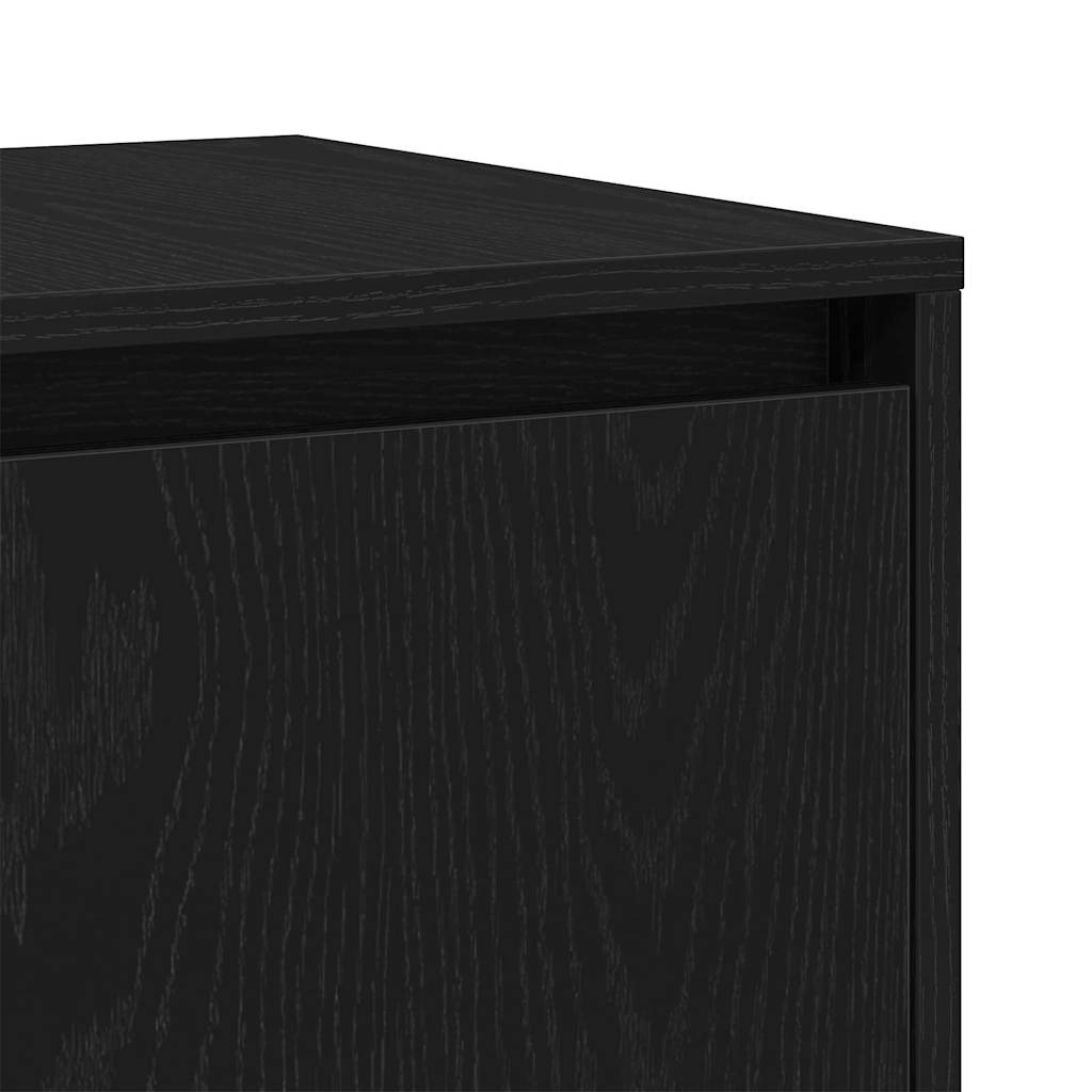 Dressoir Zwart eiken 120 x 41 x 75 cm Bewerkt hout is nu te koop bij PeponiXL, paradijselijk wonen!