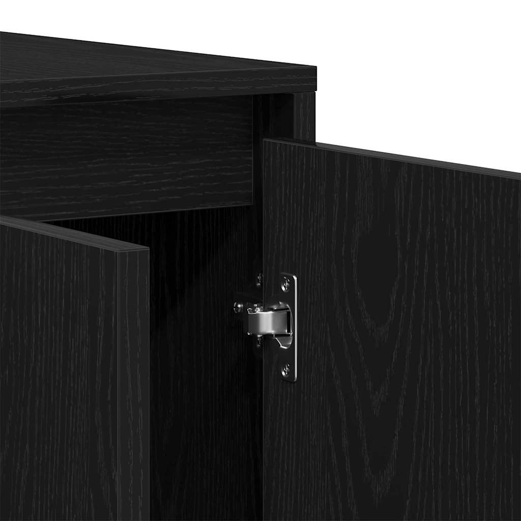 Dressoir Zwart eiken 120 x 41 x 75 cm Bewerkt hout is nu te koop bij PeponiXL, paradijselijk wonen!