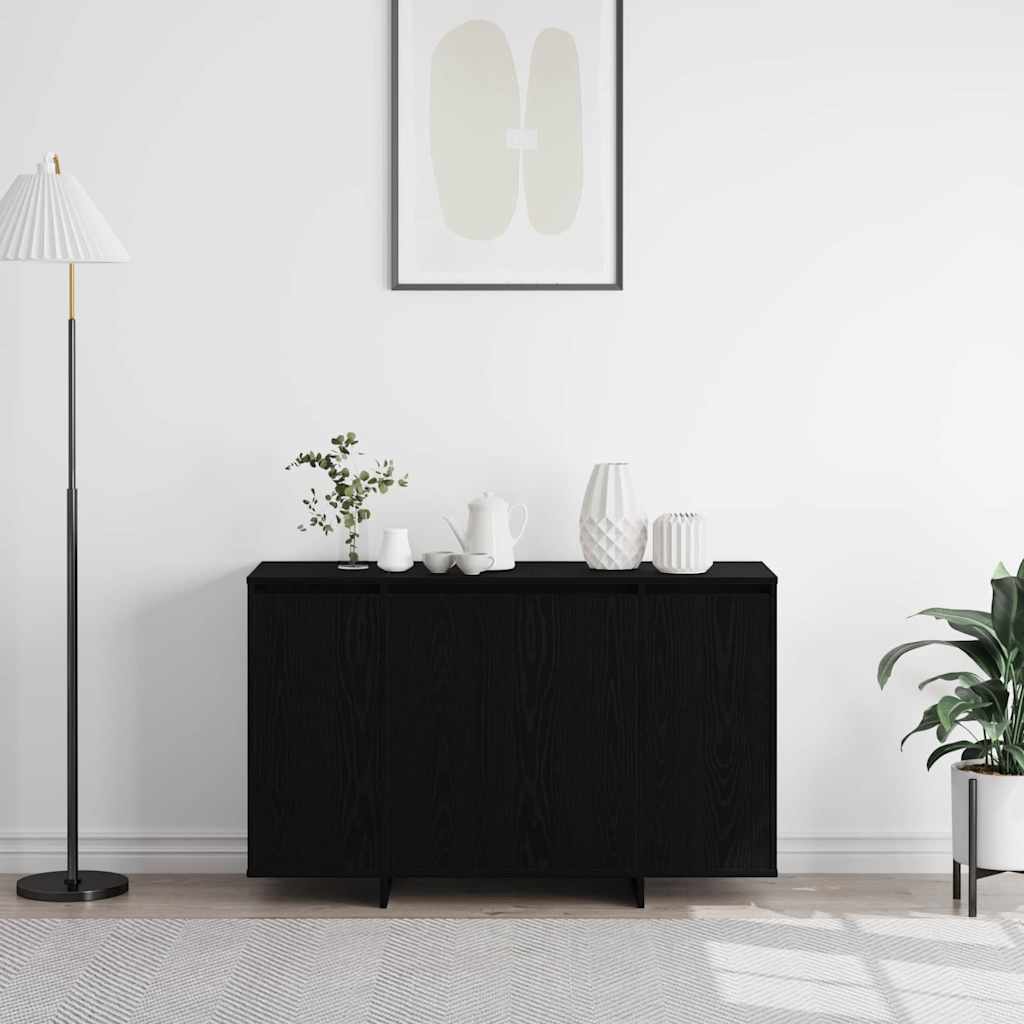 Dressoir Zwart eiken 120 x 41 x 75 cm Bewerkt hout is nu te koop bij PeponiXL, paradijselijk wonen!