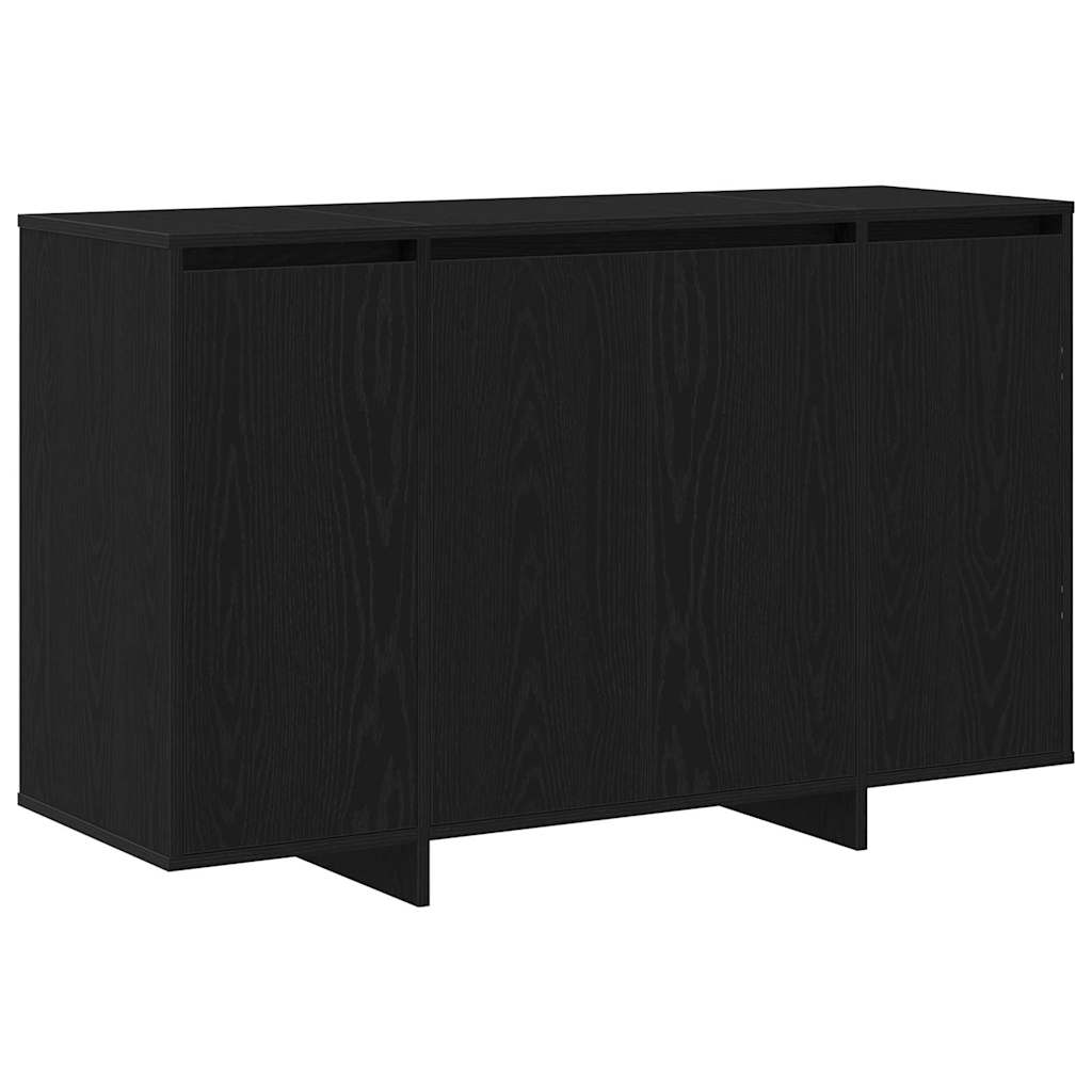 Dressoir Zwart eiken 120 x 41 x 75 cm Bewerkt hout is nu te koop bij PeponiXL, paradijselijk wonen!