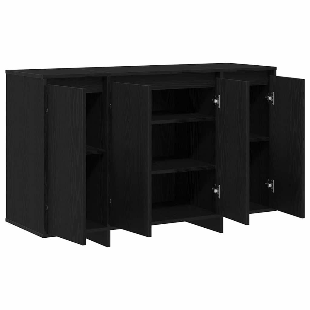 Dressoir Zwart eiken 120 x 41 x 75 cm Bewerkt hout is nu te koop bij PeponiXL, paradijselijk wonen!