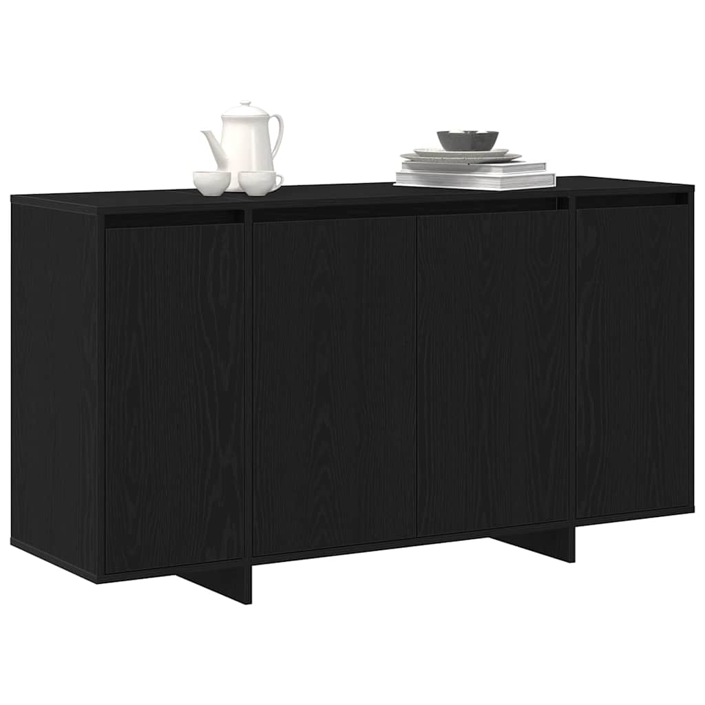 Dressoir Zwart eiken 120 x 41 x 75 cm Bewerkt hout is nu te koop bij PeponiXL, paradijselijk wonen!
