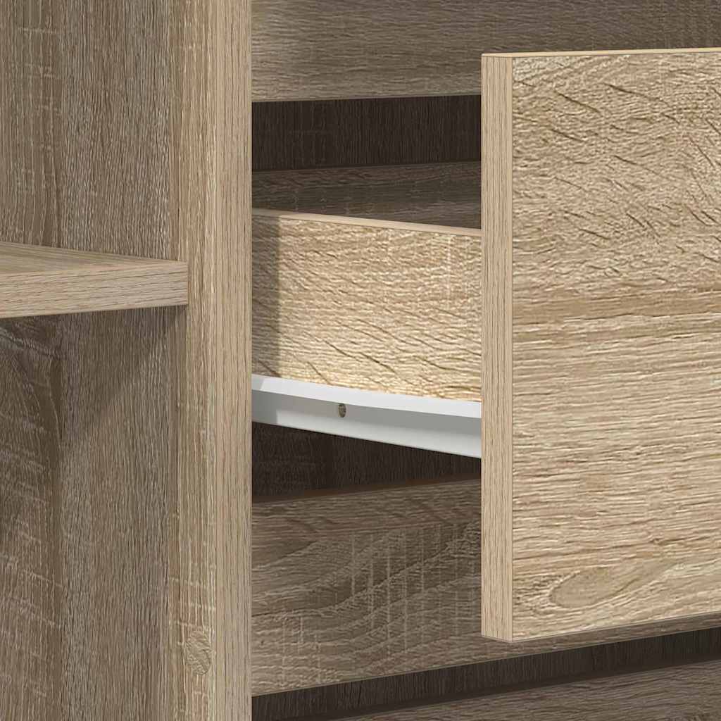 Dressoir met lade Sonoma Eiken 120 x 41 x 75 cm Bewerkt hout is nu te koop bij PeponiXL, paradijselijk wonen!