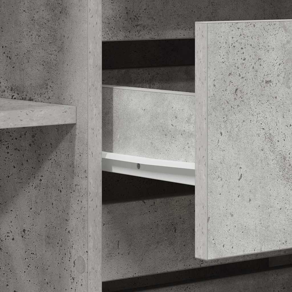 Dressoir met lade Beton Grijs 120 x 41 x 75 cm Bewerkt hout is nu te koop bij PeponiXL, paradijselijk wonen!