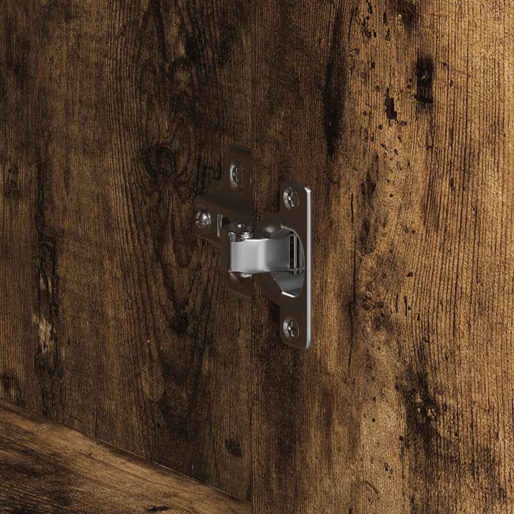 Dressoir met lade Gerookt eiken 120 x 41 x 75 cm Bewerkt hout is nu te koop bij PeponiXL, paradijselijk wonen!