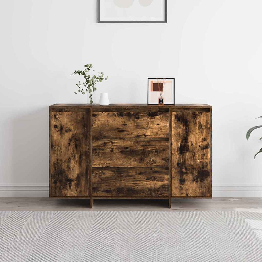 Dressoir met lade Gerookt eiken 120 x 41 x 75 cm Bewerkt hout is nu te koop bij PeponiXL, paradijselijk wonen!