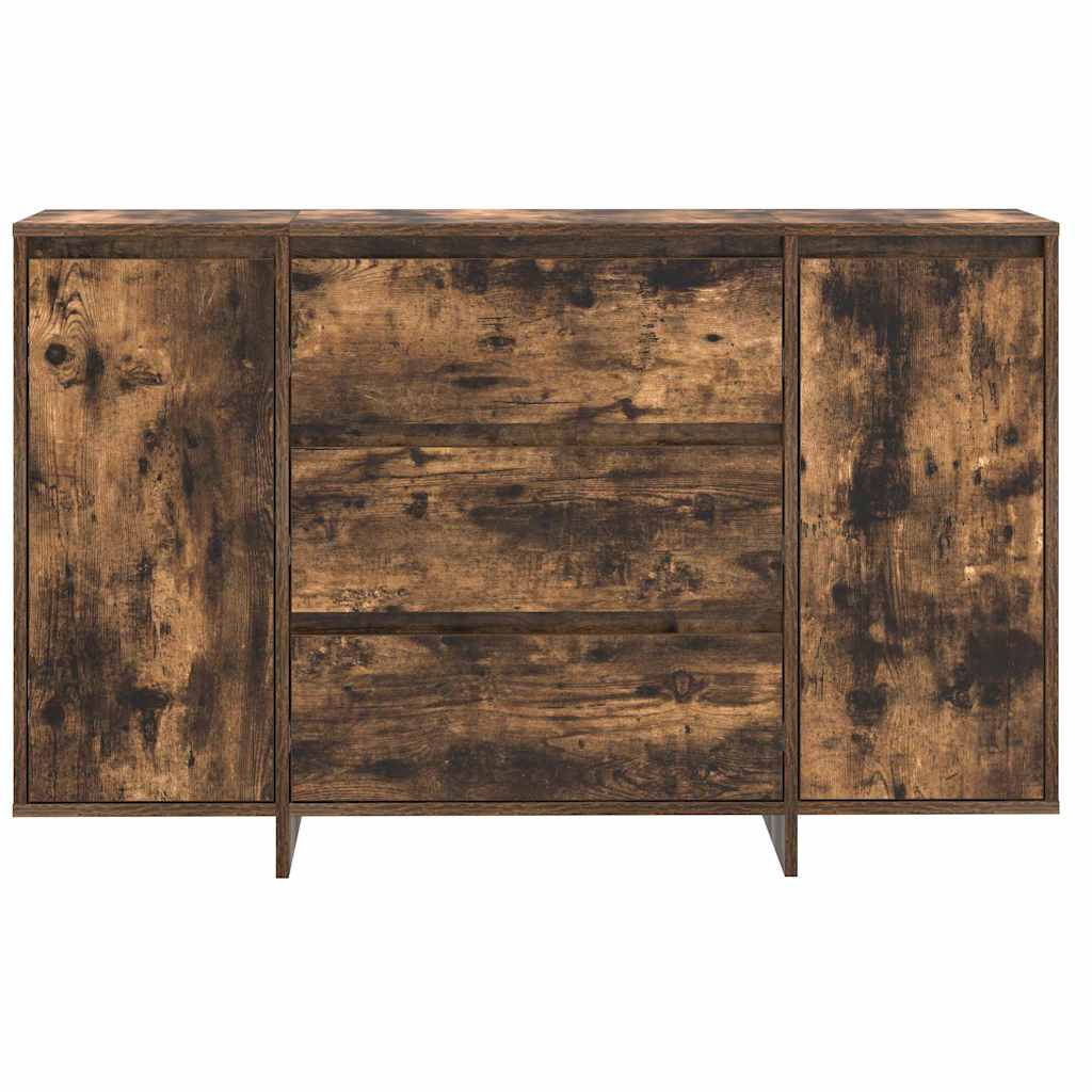 Dressoir met lade Gerookt eiken 120 x 41 x 75 cm Bewerkt hout is nu te koop bij PeponiXL, paradijselijk wonen!