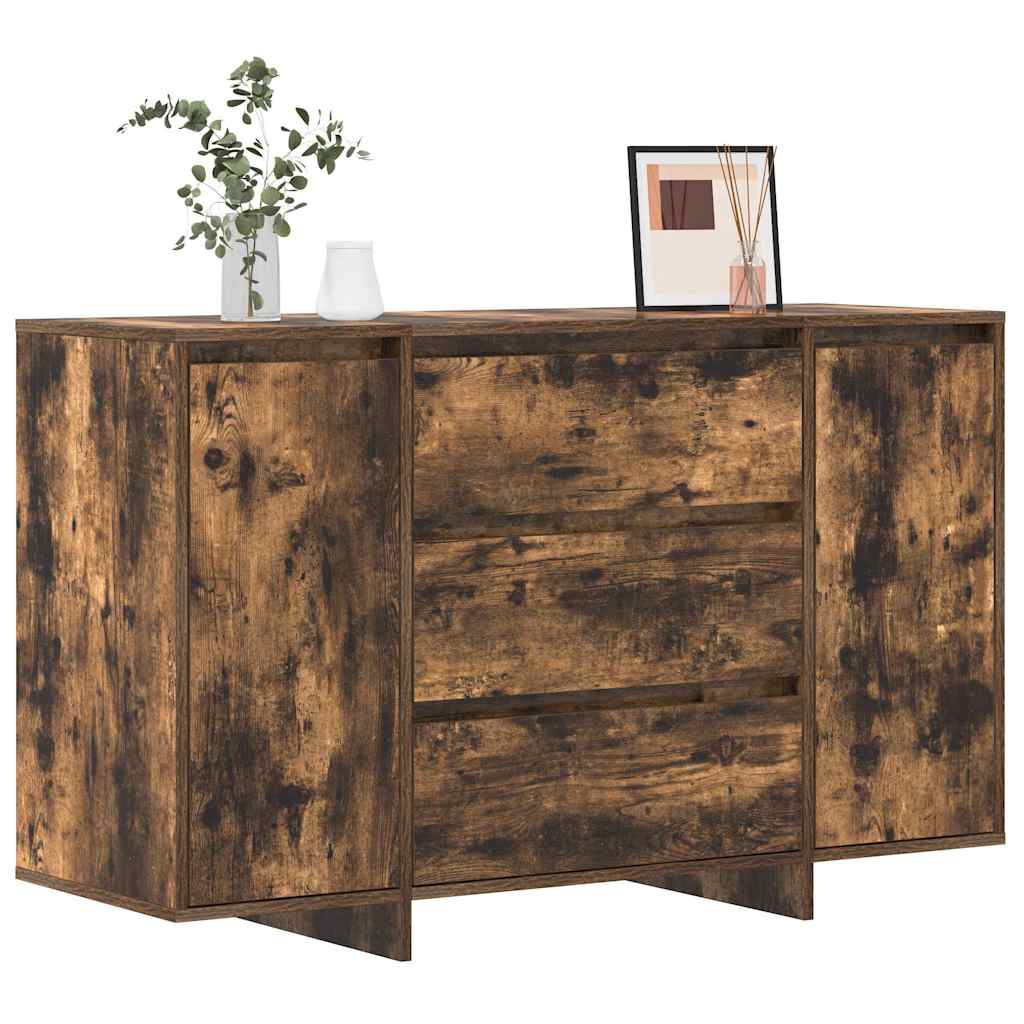 Dressoir met lade Gerookt eiken 120 x 41 x 75 cm Bewerkt hout is nu te koop bij PeponiXL, paradijselijk wonen!