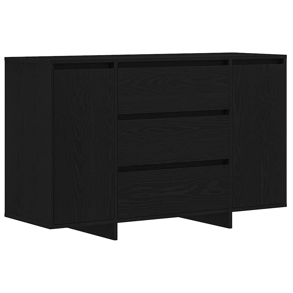 Dressoir met lade Zwart Eiken 120 x 41 x 75 cm Bewerkt hout is nu te koop bij PeponiXL, paradijselijk wonen!