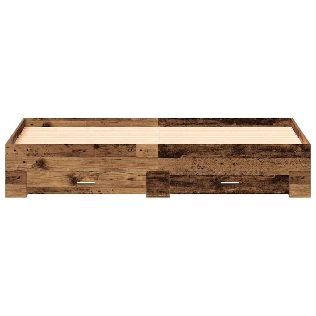 Bedframe met lade met opslag Oud Hout 180 x 200 cm Bewerkt hout