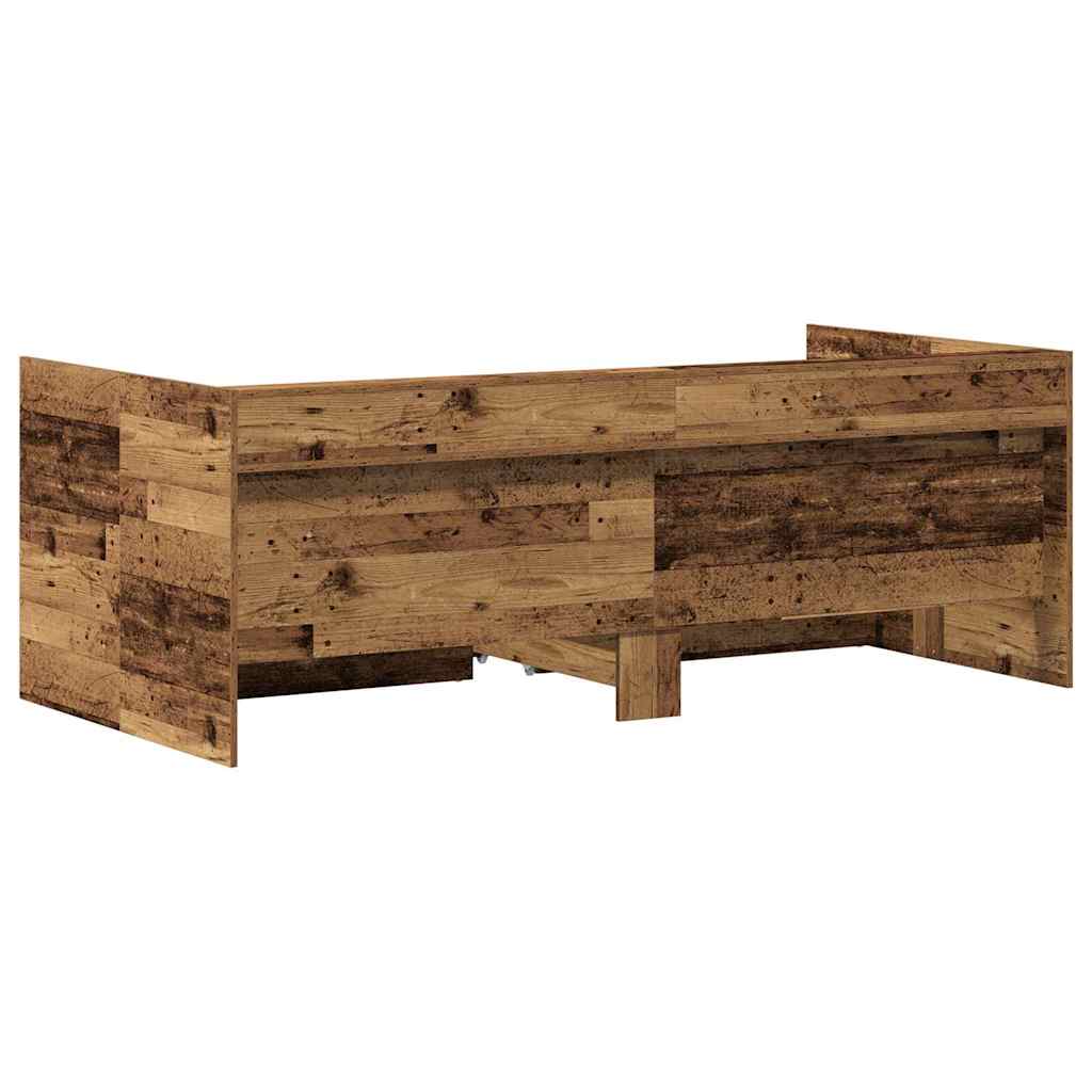 Dagbed met hoofdeinde Oud Hout 100 x 200 cm Bewerkt hout is nu te koop bij PeponiXL, paradijselijk wonen!