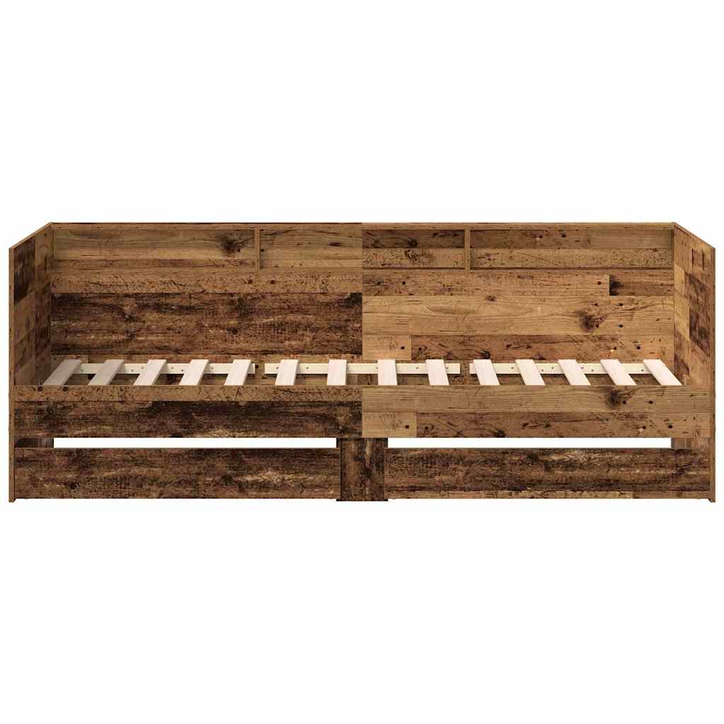 Dagbed met hoofdeinde Oud Hout 100 x 200 cm Bewerkt hout is nu te koop bij PeponiXL, paradijselijk wonen!
