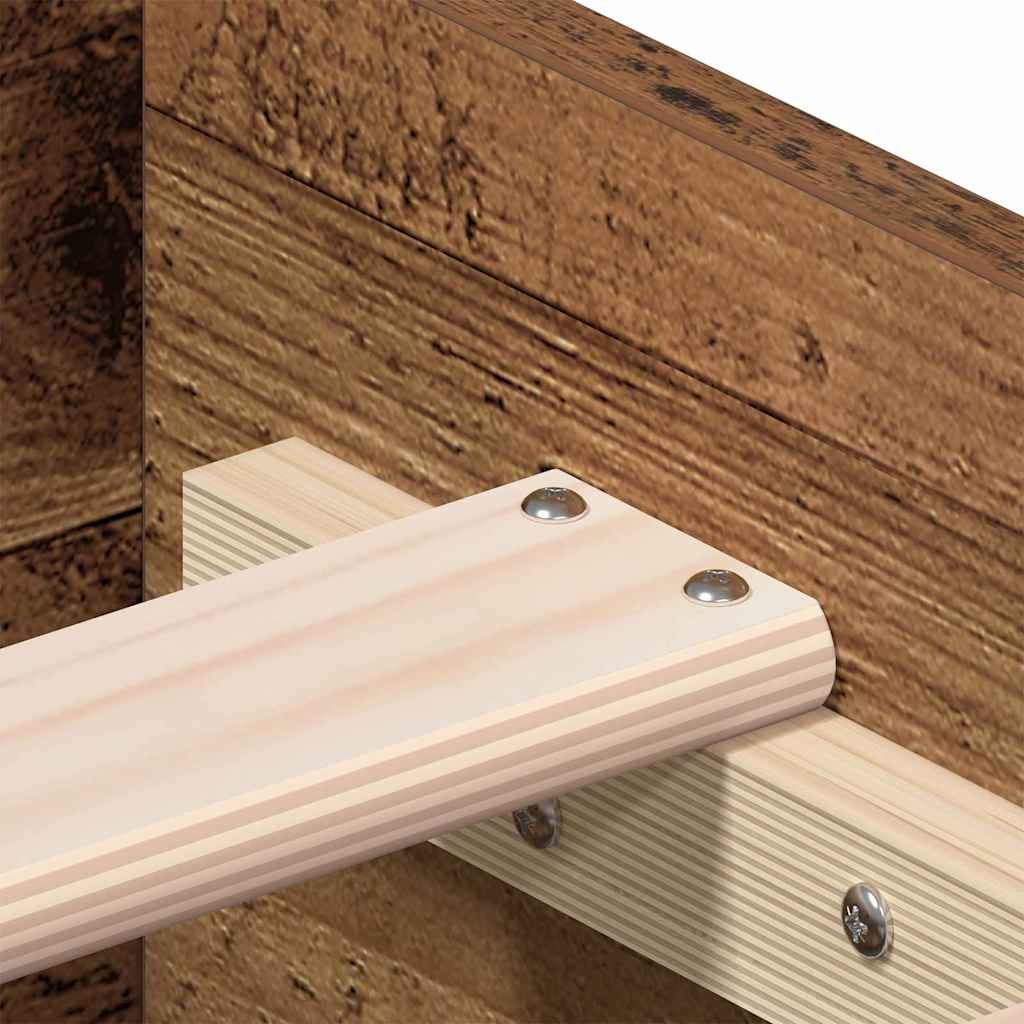 Bedframe met lade met opslag Oud Hout 90 x 190 cm Bewerkt hout is nu te koop bij PeponiXL, paradijselijk wonen!