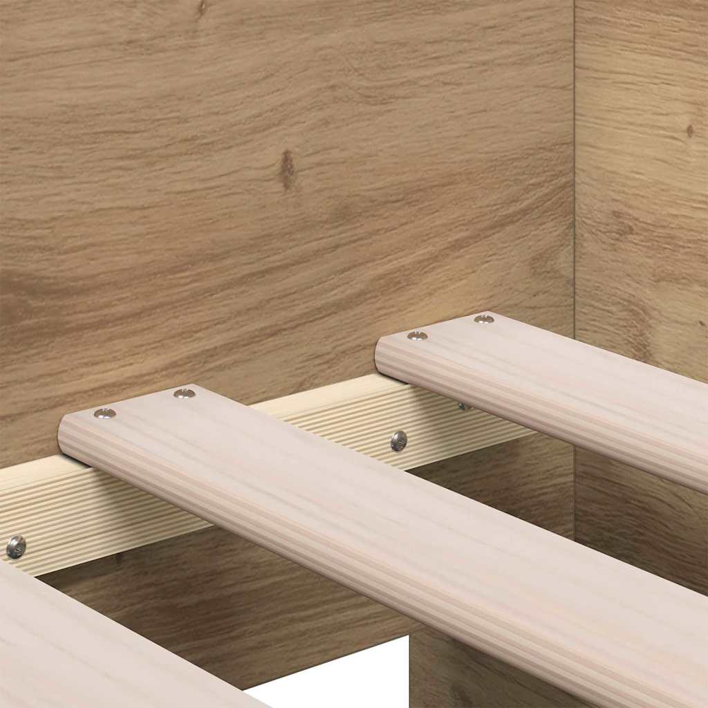 Dagbed met hoofdeinde Artisan Eiken 90 x 200 cm Bewerkt hout is nu te koop bij PeponiXL, paradijselijk wonen!