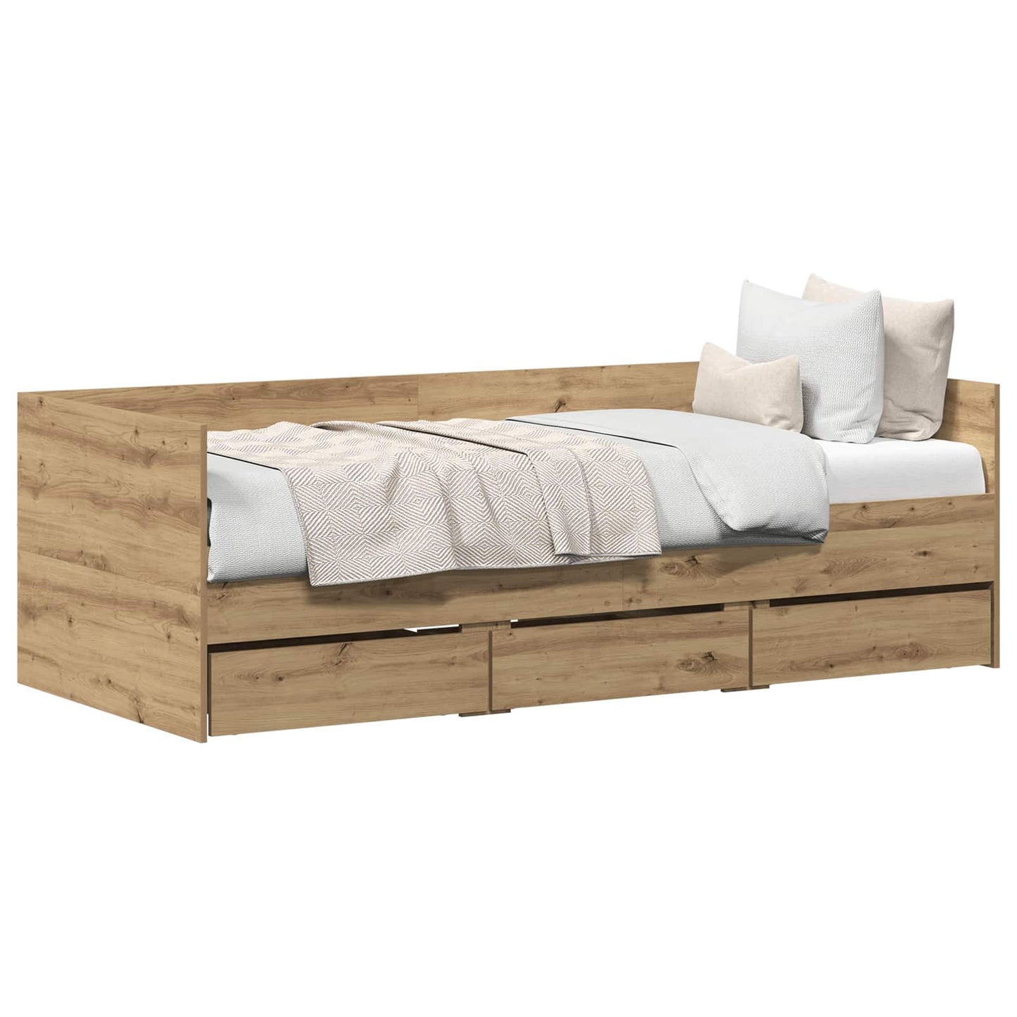 Dagbed met hoofdeinde Artisan Eiken 90 x 200 cm Bewerkt hout is nu te koop bij PeponiXL, paradijselijk wonen!