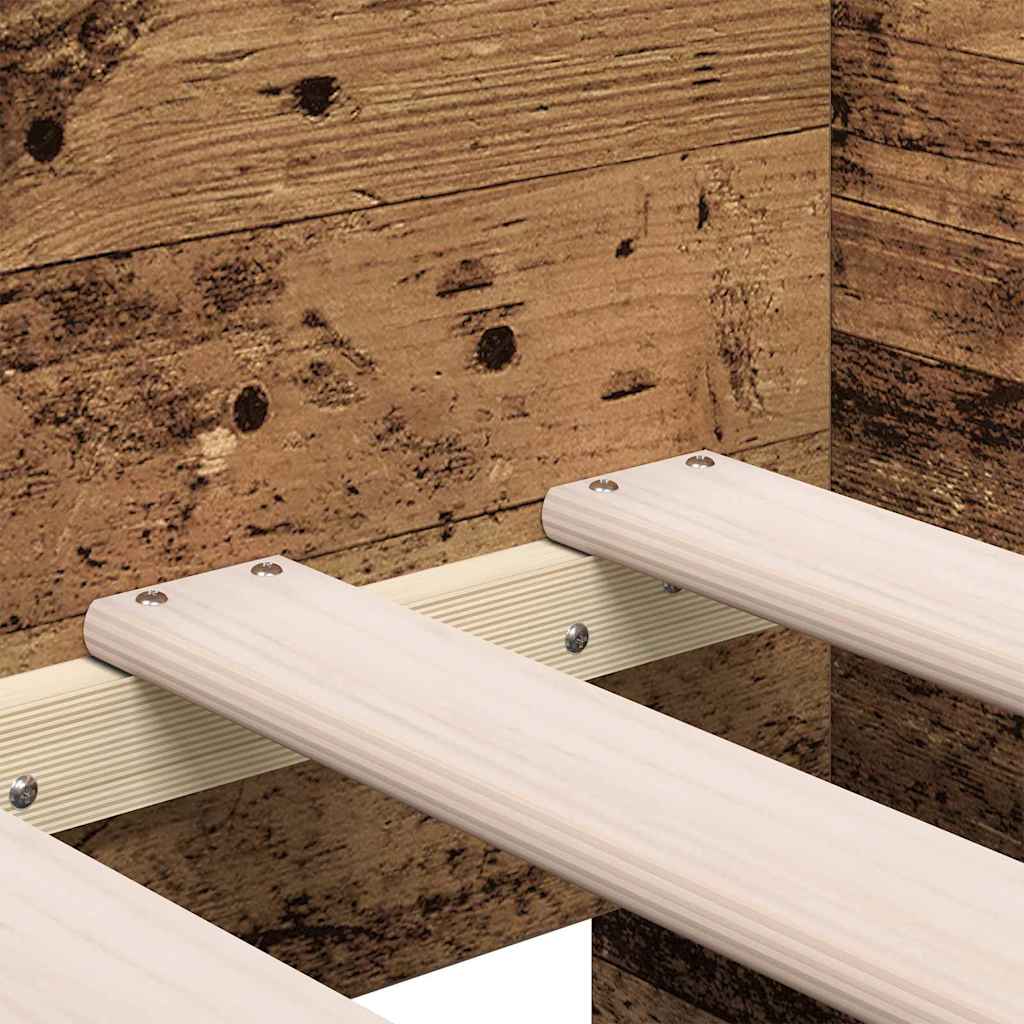 Dagbed met hoofdeinde Oud Hout 75 x 190 cm Bewerkt hout is nu te koop bij PeponiXL, paradijselijk wonen!