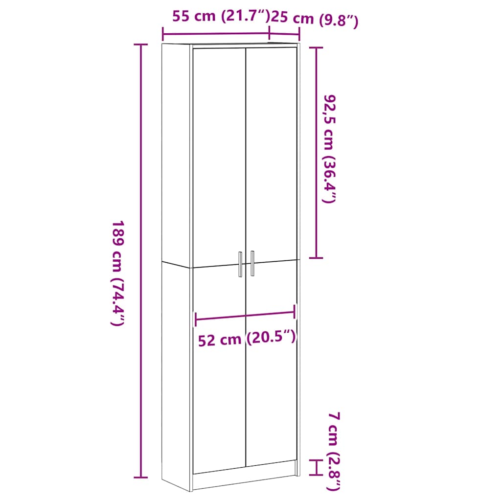 Kledingkast met plank Wit 55 x 25 x 189 cm Bewerkt hout is nu te koop bij PeponiXL, paradijselijk wonen!