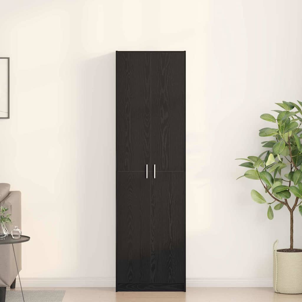 Kledingkast met plank Zwart Eiken 55 x 25 x 189 cm Bewerkt hout is nu te koop bij PeponiXL, paradijselijk wonen!