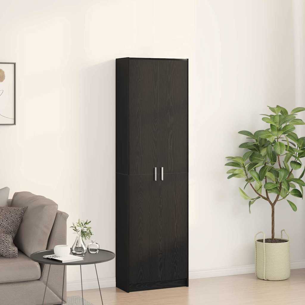 Kledingkast met plank Zwart Eiken 55 x 25 x 189 cm Bewerkt hout is nu te koop bij PeponiXL, paradijselijk wonen!