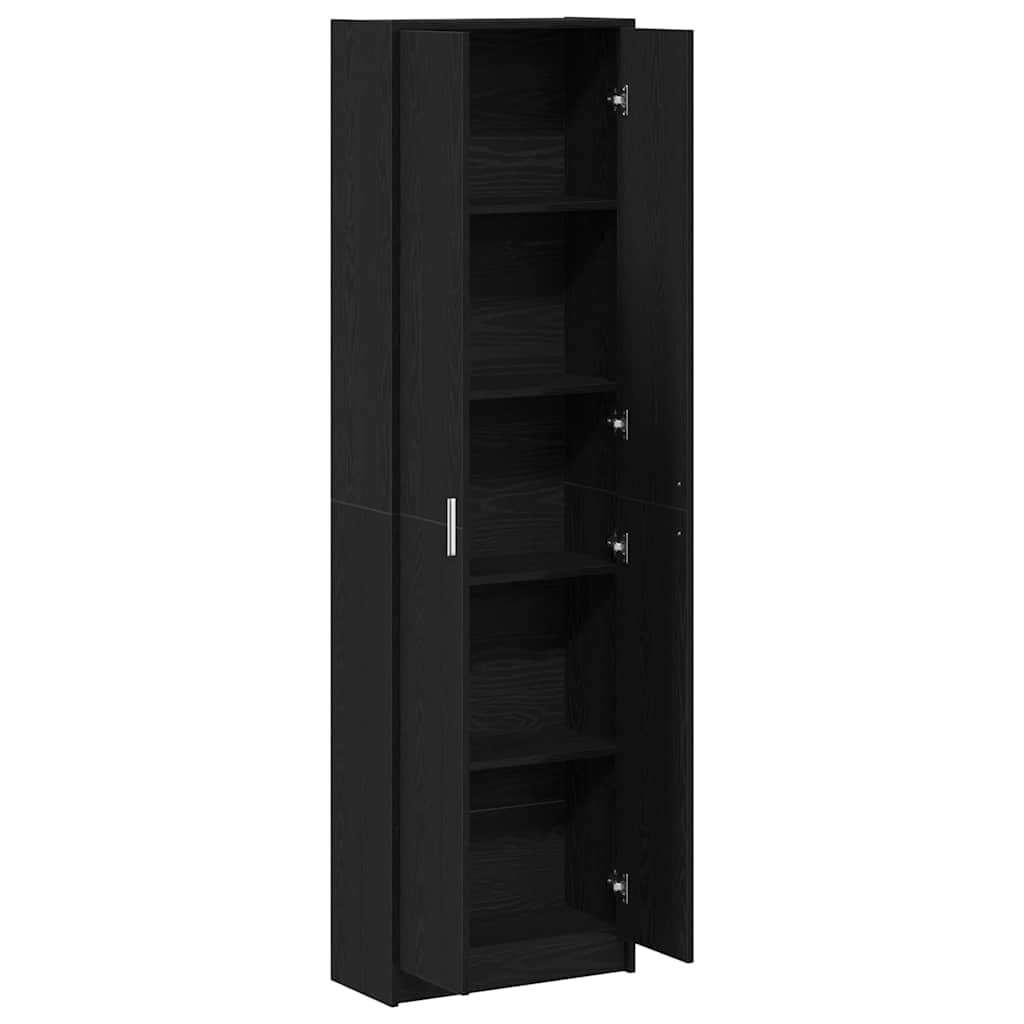 Kledingkast met plank Zwart Eiken 55 x 25 x 189 cm Bewerkt hout is nu te koop bij PeponiXL, paradijselijk wonen!