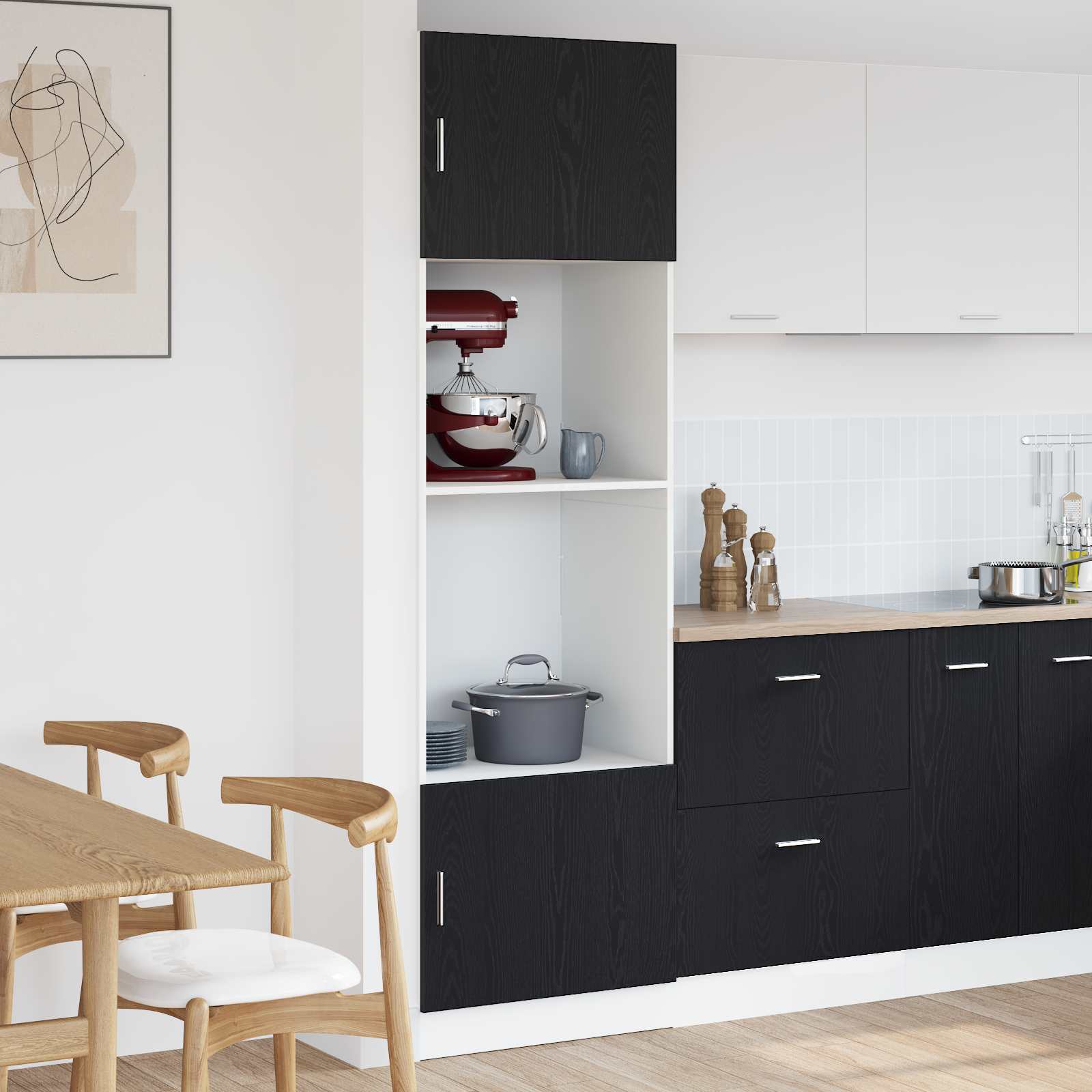 Hangkast met plank Zwart Eiken 60 x 57 x 207 cm Bewerkt hout is nu te koop bij PeponiXL, paradijselijk wonen!