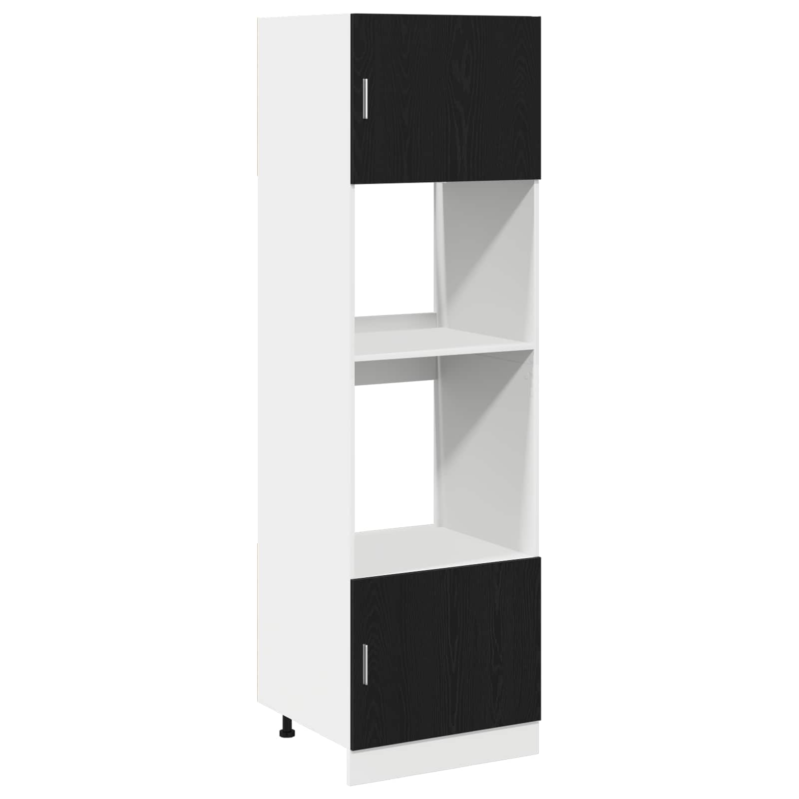 Hangkast met plank Zwart Eiken 60 x 57 x 207 cm Bewerkt hout is nu te koop bij PeponiXL, paradijselijk wonen!