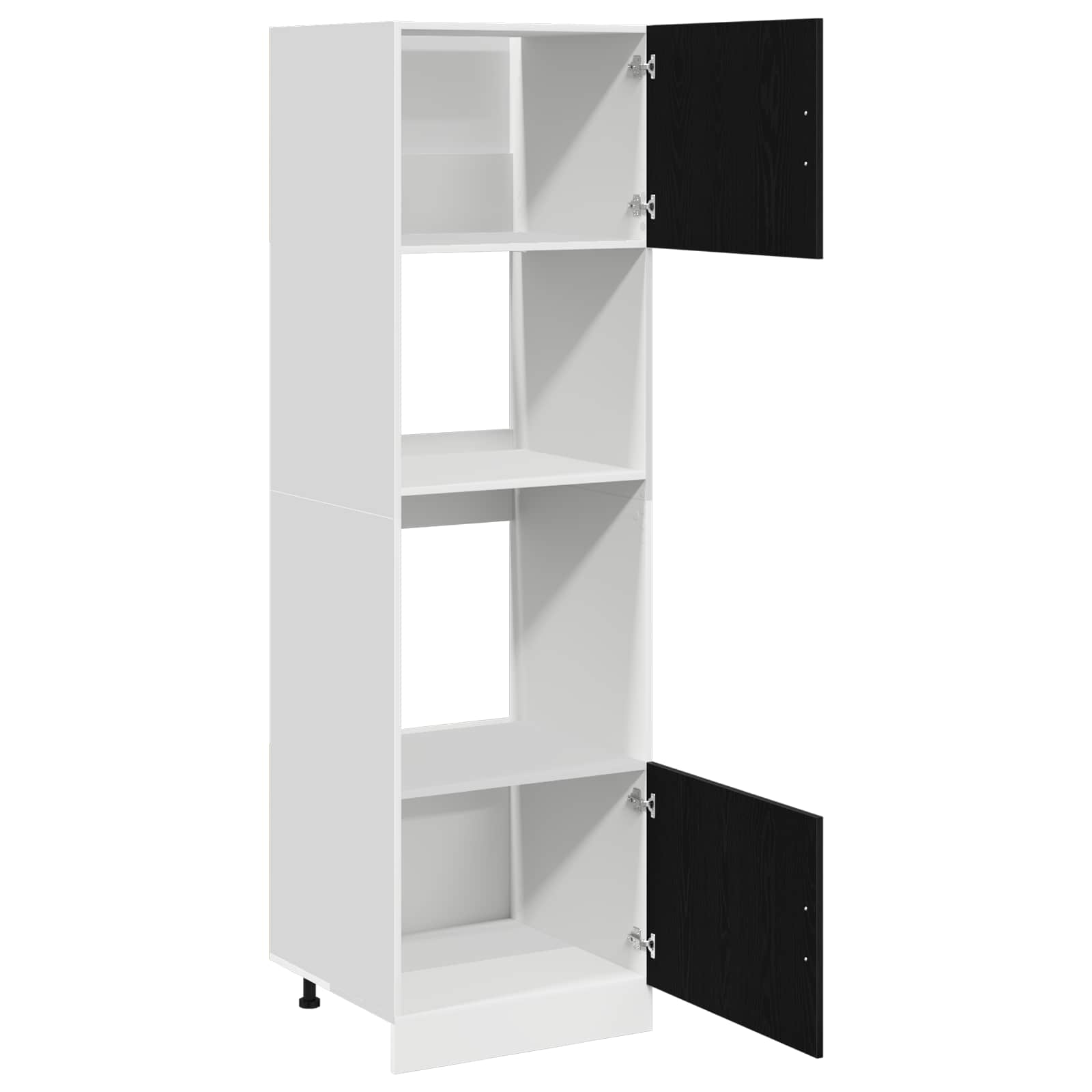 Hangkast met plank Zwart Eiken 60 x 57 x 207 cm Bewerkt hout is nu te koop bij PeponiXL, paradijselijk wonen!