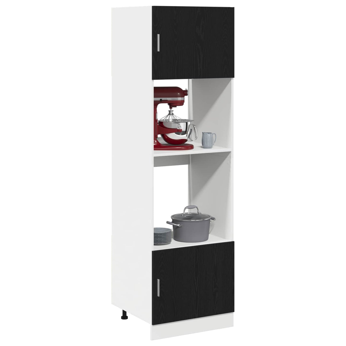 Hangkast met plank Zwart Eiken 60 x 57 x 207 cm Bewerkt hout is nu te koop bij PeponiXL, paradijselijk wonen!