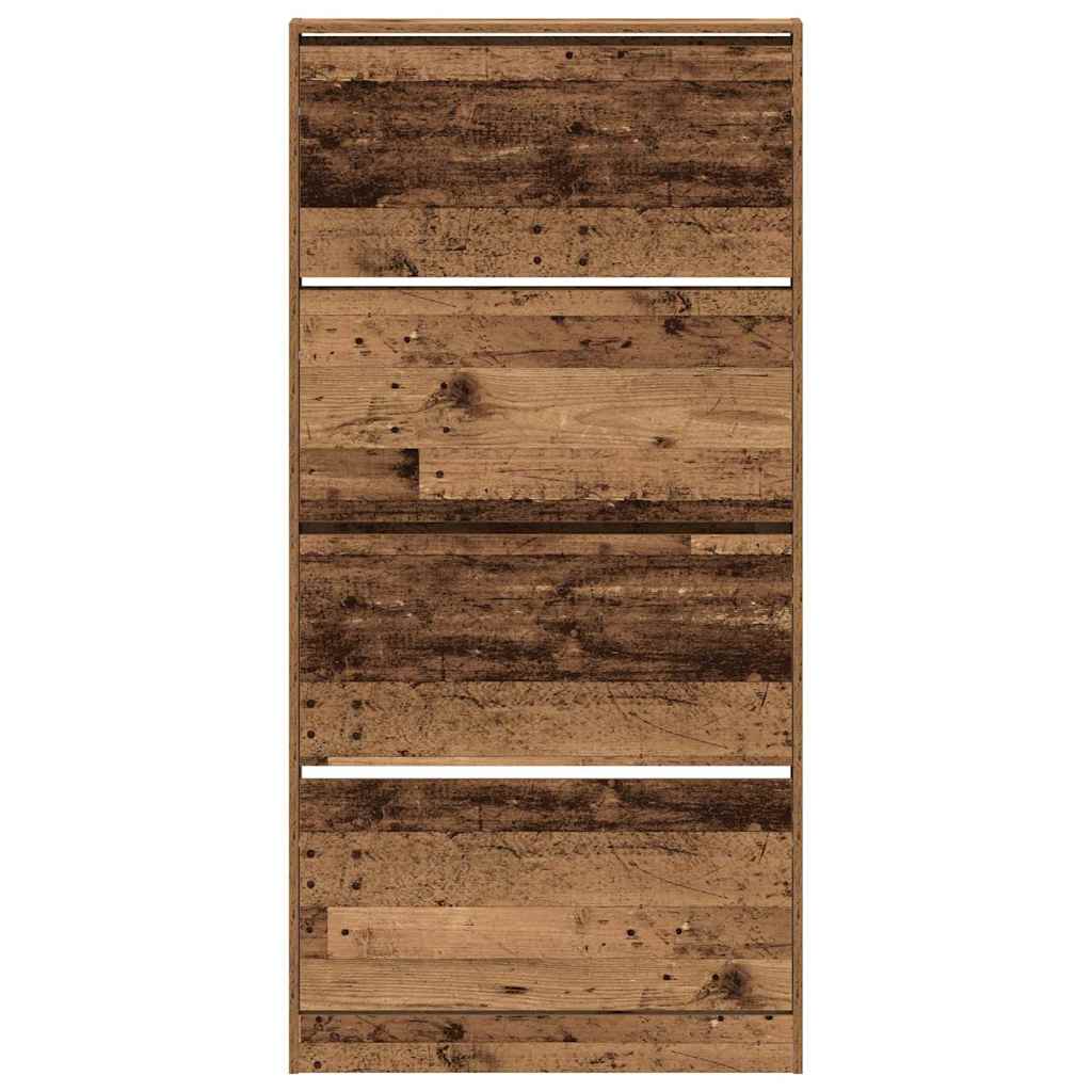 Schoenenkast met plank Oudhout 80 x 21 x 163,5 cm Bewerkt hout is nu te koop bij PeponiXL, paradijselijk wonen!
