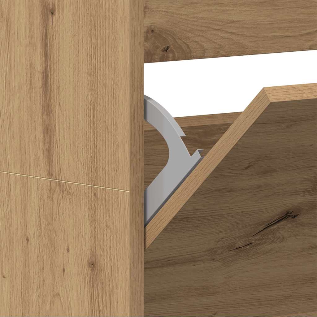 Schoenenkast Artisan Eiken 80 x 21 x 163,5 cm Bewerkt hout is nu te koop bij PeponiXL, paradijselijk wonen!