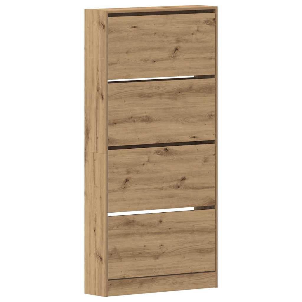 Schoenenkast Artisan Eiken 80 x 21 x 163,5 cm Bewerkt hout is nu te koop bij PeponiXL, paradijselijk wonen!