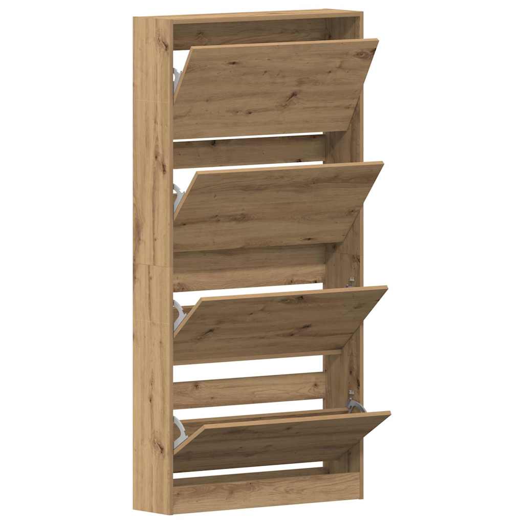 Schoenenkast Artisan Eiken 80 x 21 x 163,5 cm Bewerkt hout is nu te koop bij PeponiXL, paradijselijk wonen!