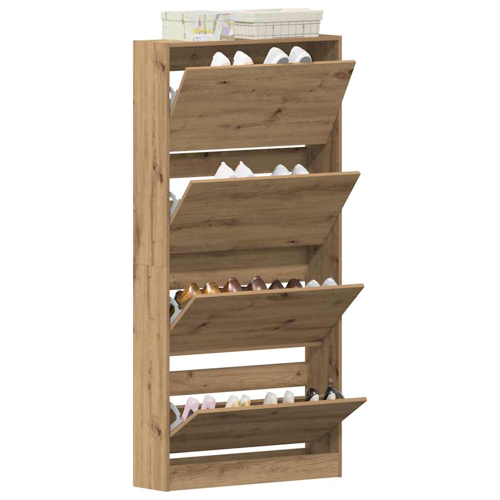 Schoenenkast Artisan Eiken 80 x 21 x 163,5 cm Bewerkt hout is nu te koop bij PeponiXL, paradijselijk wonen!