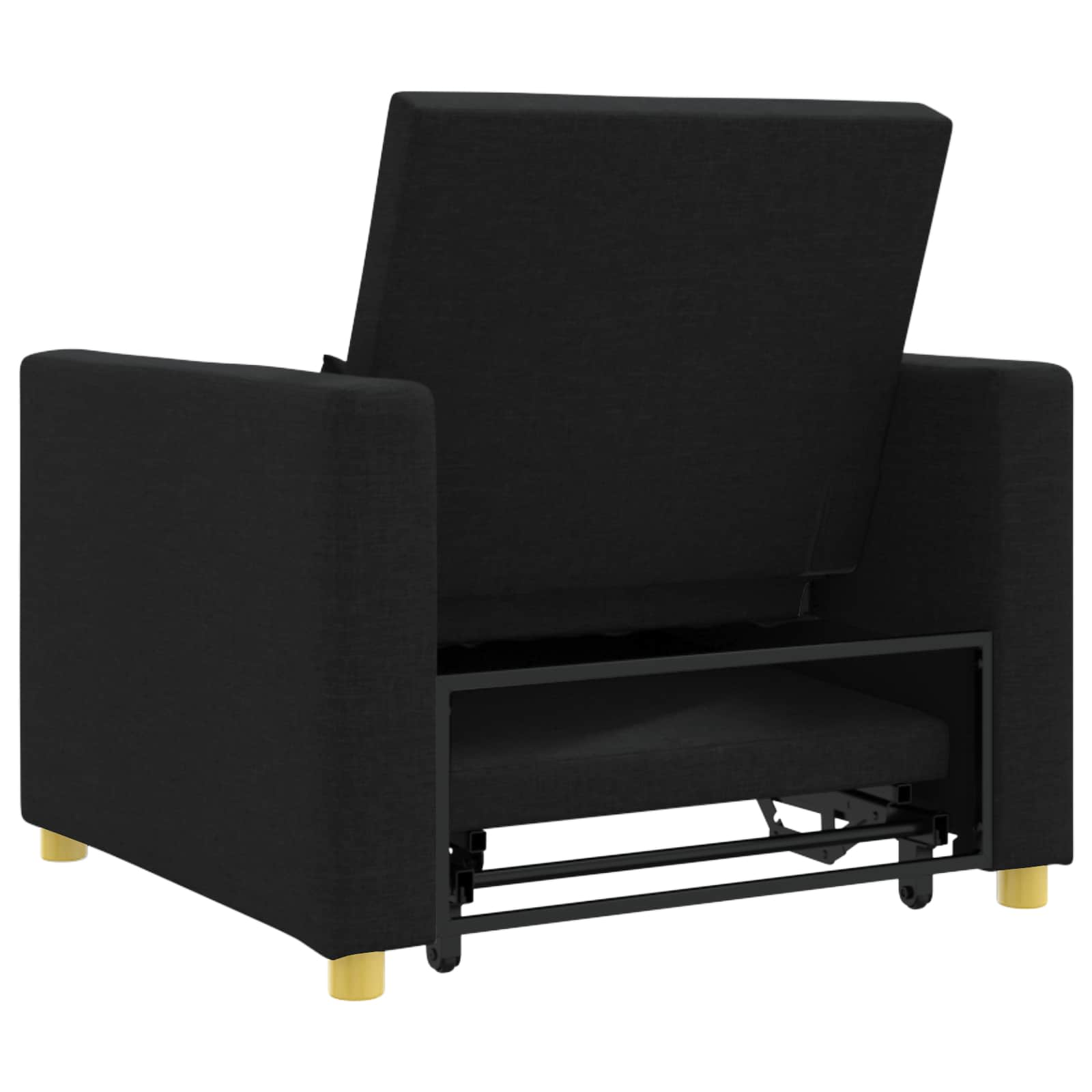 Uittrekbaar slaapbank eenpersoons Zwart 90 x 165 x 87 cm Stof is nu te koop bij PeponiXL, paradijselijk wonen!