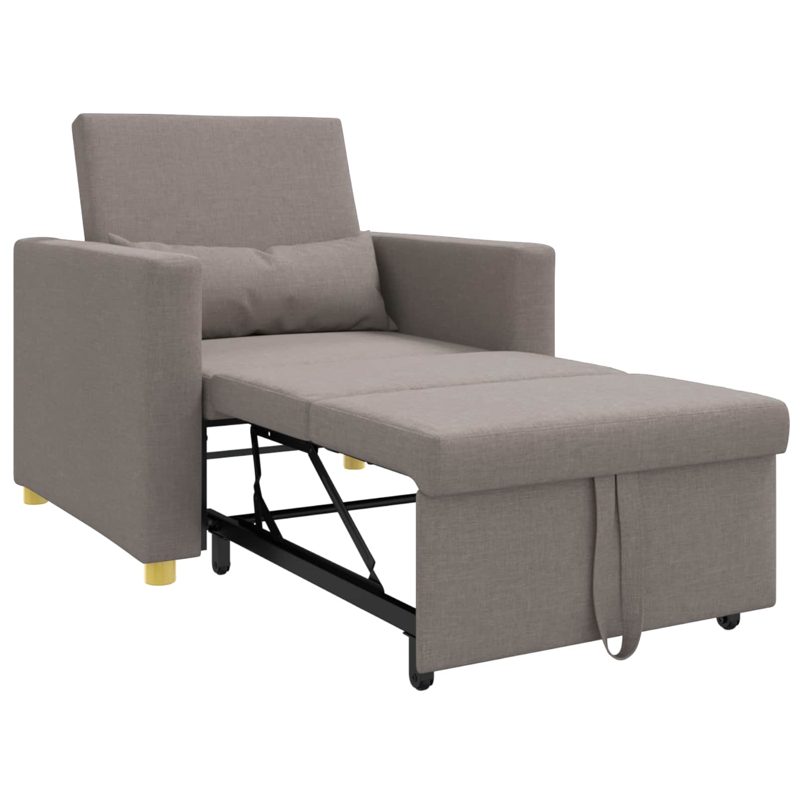 Uittrekbaar slaapbank eenpersoons Taupe 90 x 165 x 87 cm Stof is nu te koop bij PeponiXL, paradijselijk wonen!