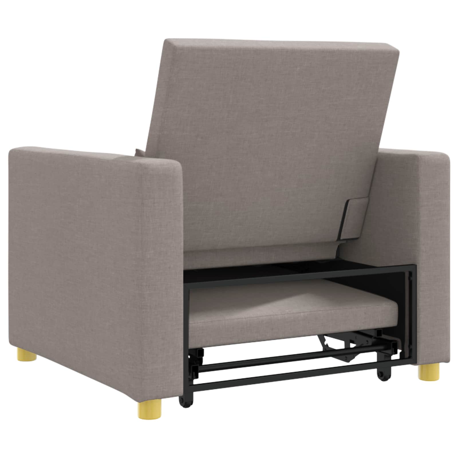Uittrekbaar slaapbank eenpersoons Taupe 90 x 165 x 87 cm Stof is nu te koop bij PeponiXL, paradijselijk wonen!
