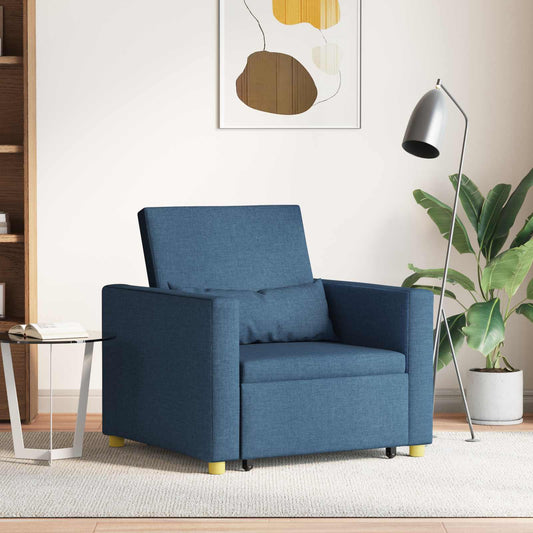 Uittrekbaar slaapbank eenpersoons Blauw 90 x 165 x 87 cm Stof is nu te koop bij PeponiXL, paradijselijk wonen!