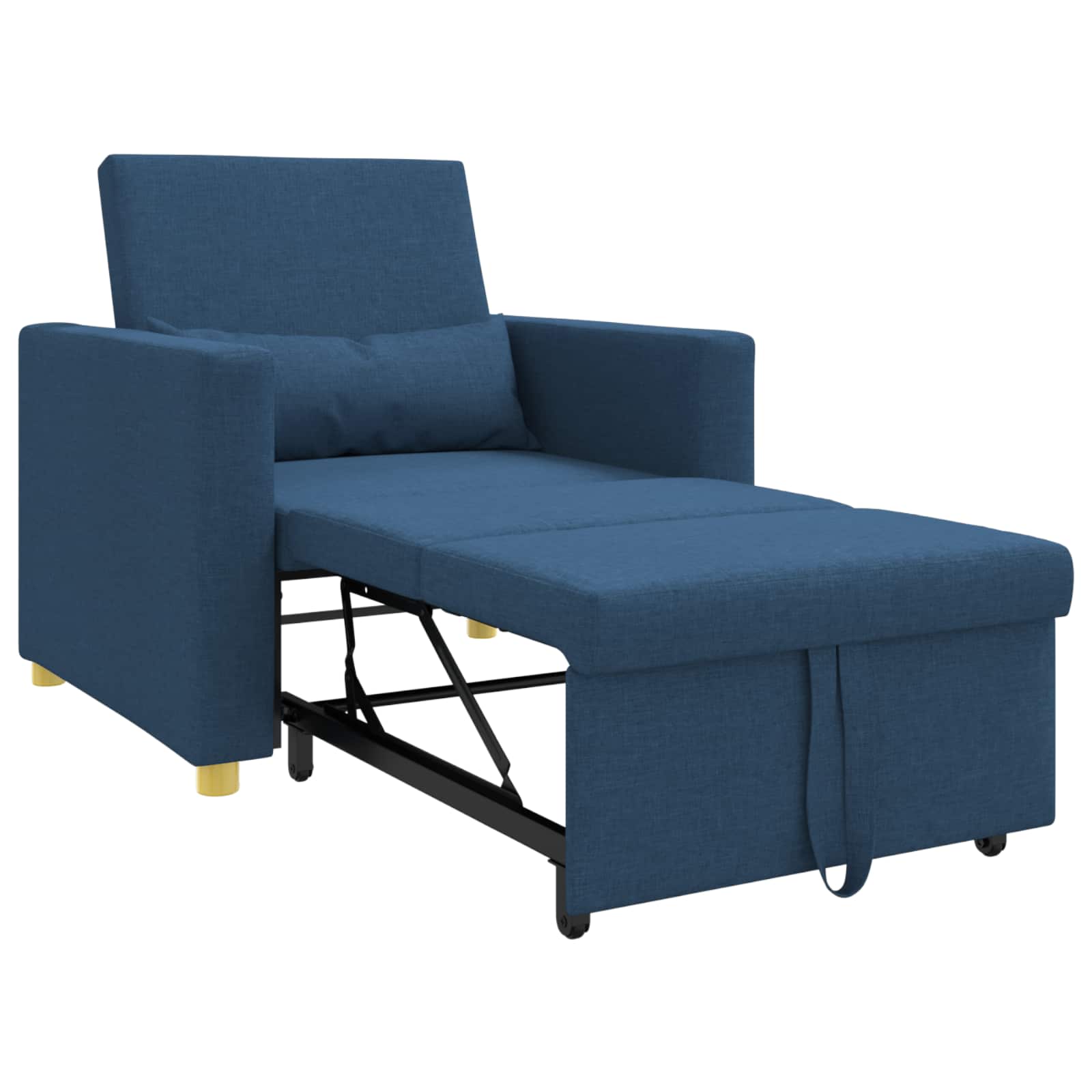 Uittrekbaar slaapbank eenpersoons Blauw 90 x 165 x 87 cm Stof is nu te koop bij PeponiXL, paradijselijk wonen!