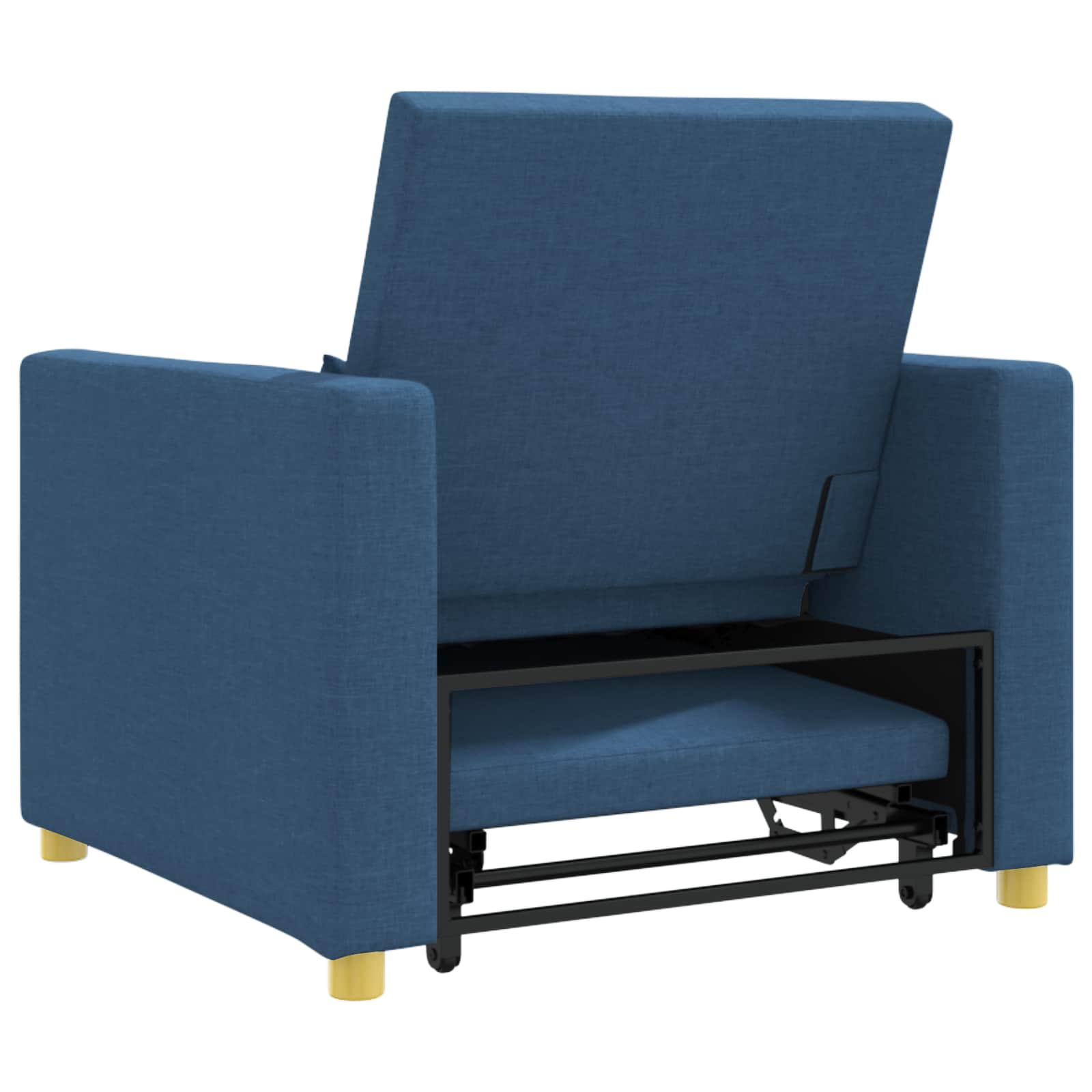 Uittrekbaar slaapbank eenpersoons Blauw 90 x 165 x 87 cm Stof is nu te koop bij PeponiXL, paradijselijk wonen!