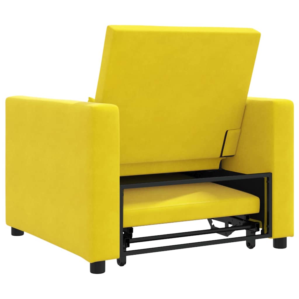 Uittrekbaar slaapbank eenpersoons Geel 90 x 165 x 87 cm Fluweel is nu te koop bij PeponiXL, paradijselijk wonen!