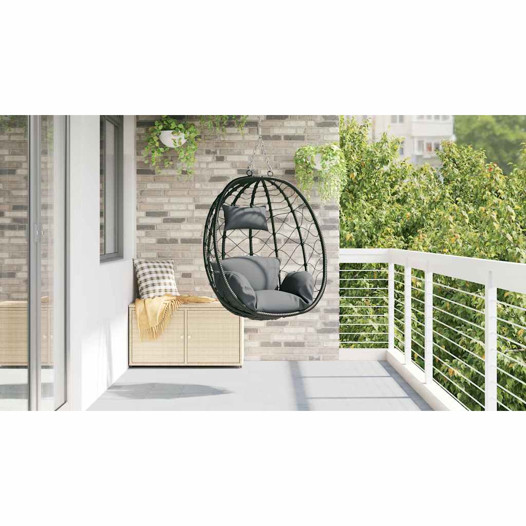 Hangende ei-stoel Antraciet 91,5 x 54,5 x 107 cm poly rattan is nu te koop bij PeponiXL, paradijselijk wonen!