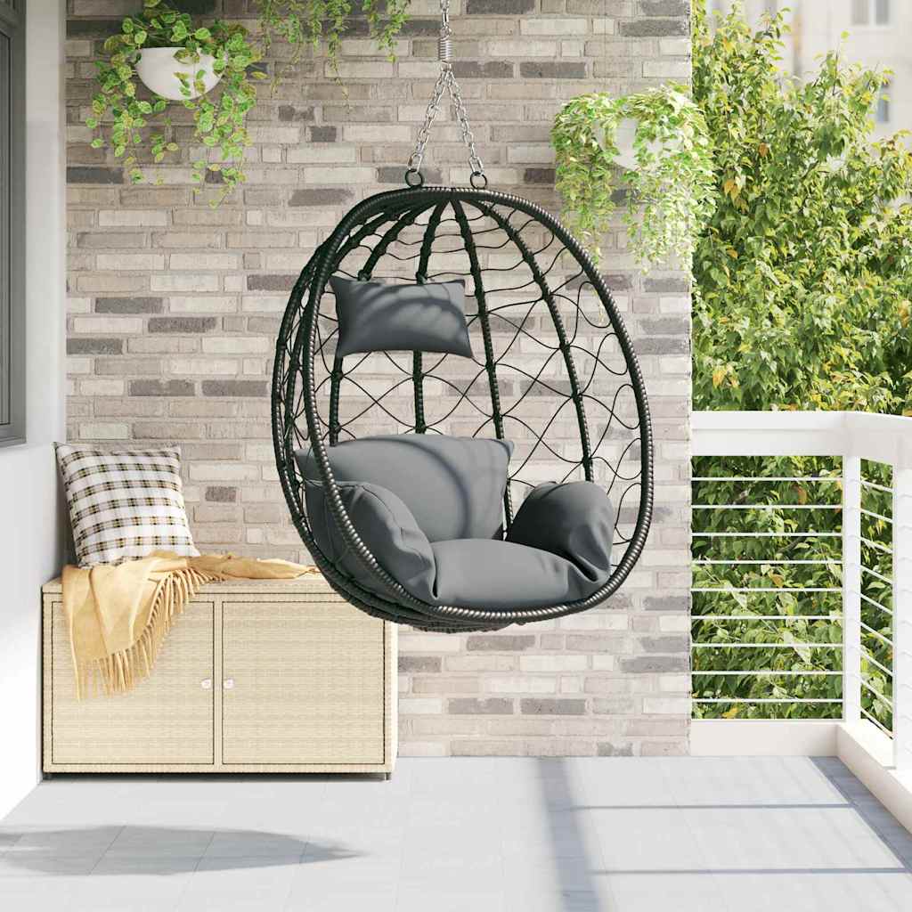 Hangende ei-stoel Antraciet 91,5 x 54,5 x 107 cm poly rattan is nu te koop bij PeponiXL, paradijselijk wonen!