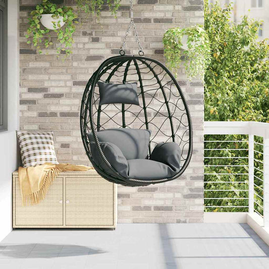 Hangende ei-stoel Antraciet 91,5 x 60 x 110 cm poly rattan is nu te koop bij PeponiXL, paradijselijk wonen!
