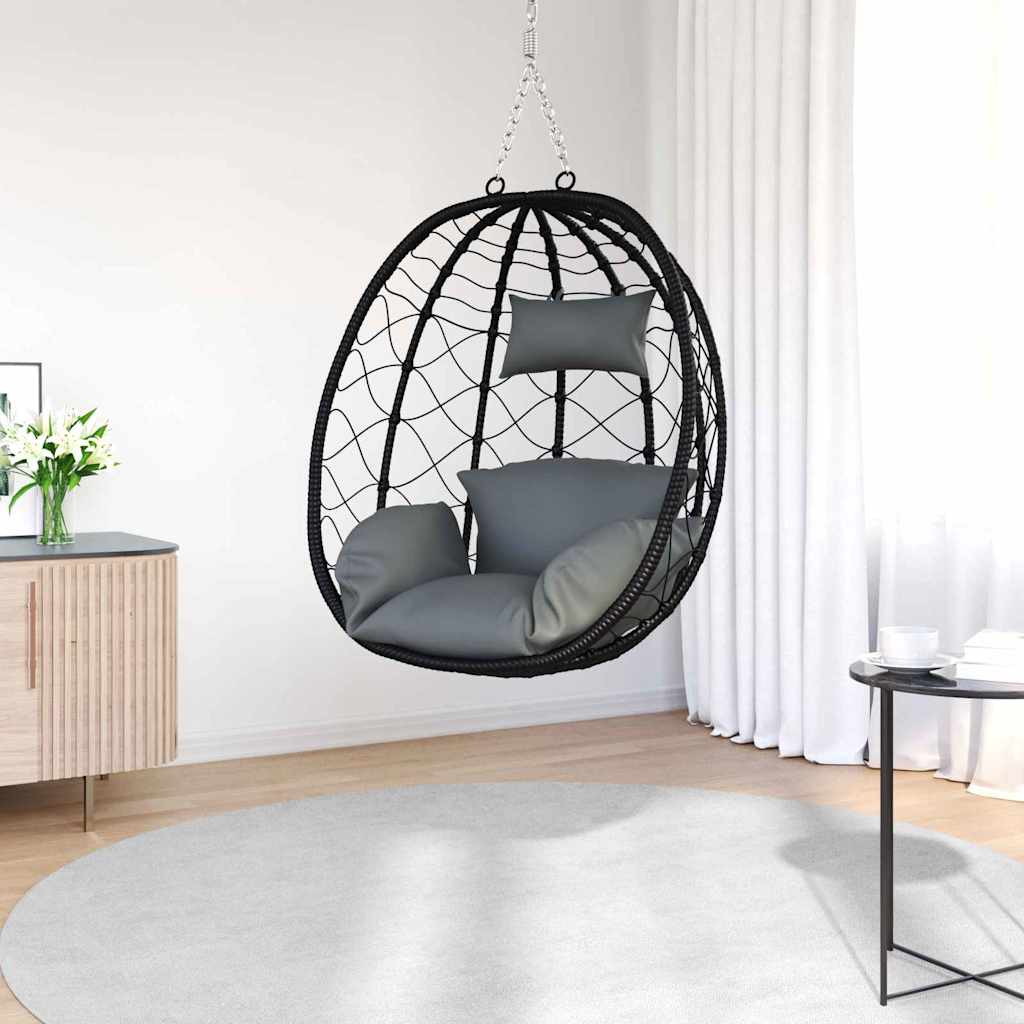 Hangende ei-stoel Antraciet 91,5 x 54,5 x 107 cm poly rattan is nu te koop bij PeponiXL, paradijselijk wonen!