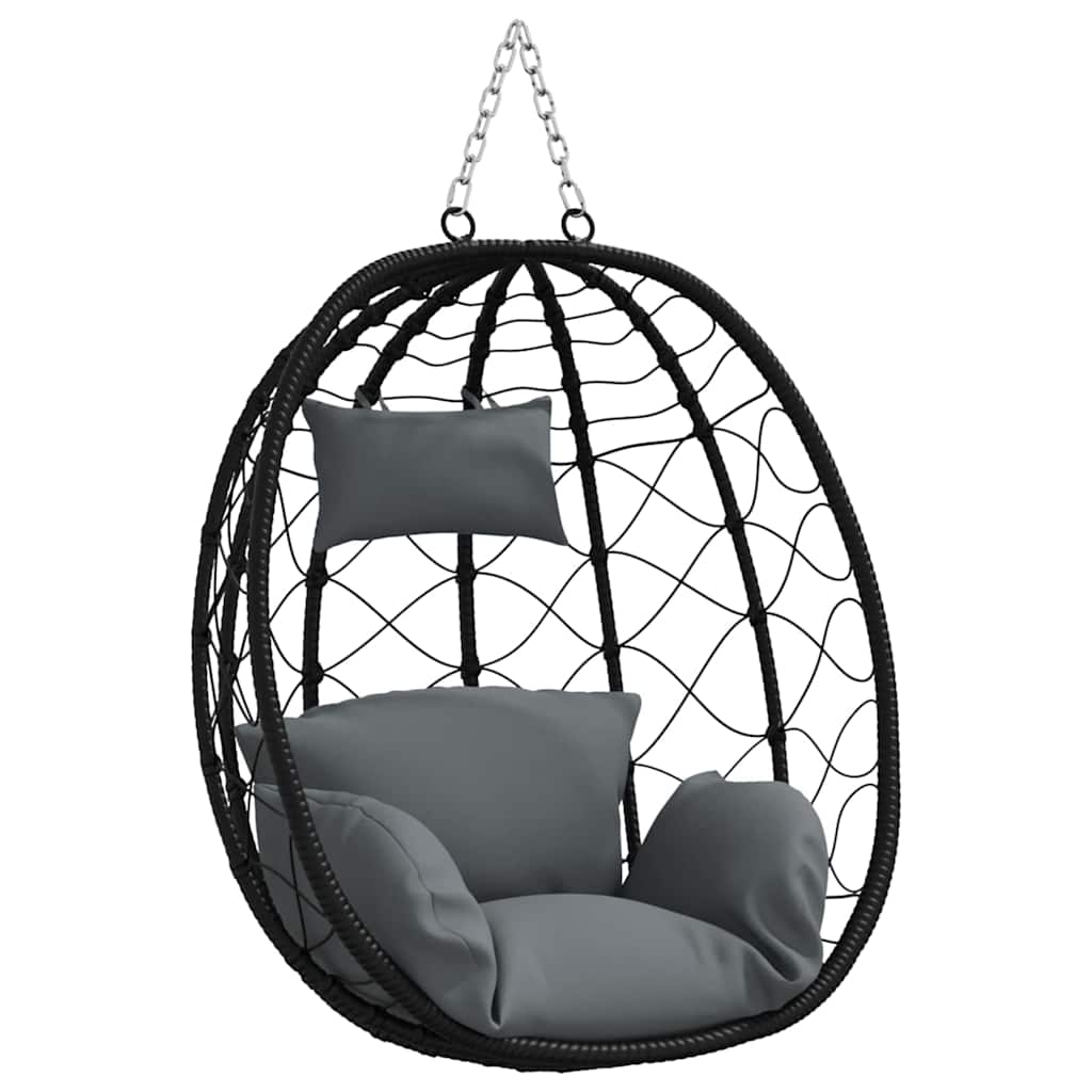 Hangende ei-stoel Antraciet 91,5 x 54,5 x 107 cm poly rattan is nu te koop bij PeponiXL, paradijselijk wonen!