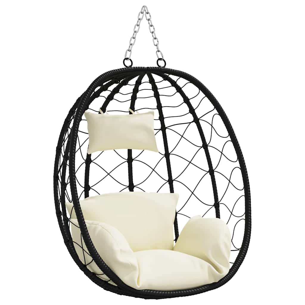 Hangende ei-stoel Crèmewit 91,5 x 54,5 x 107 cm poly rattan is nu te koop bij PeponiXL, paradijselijk wonen!