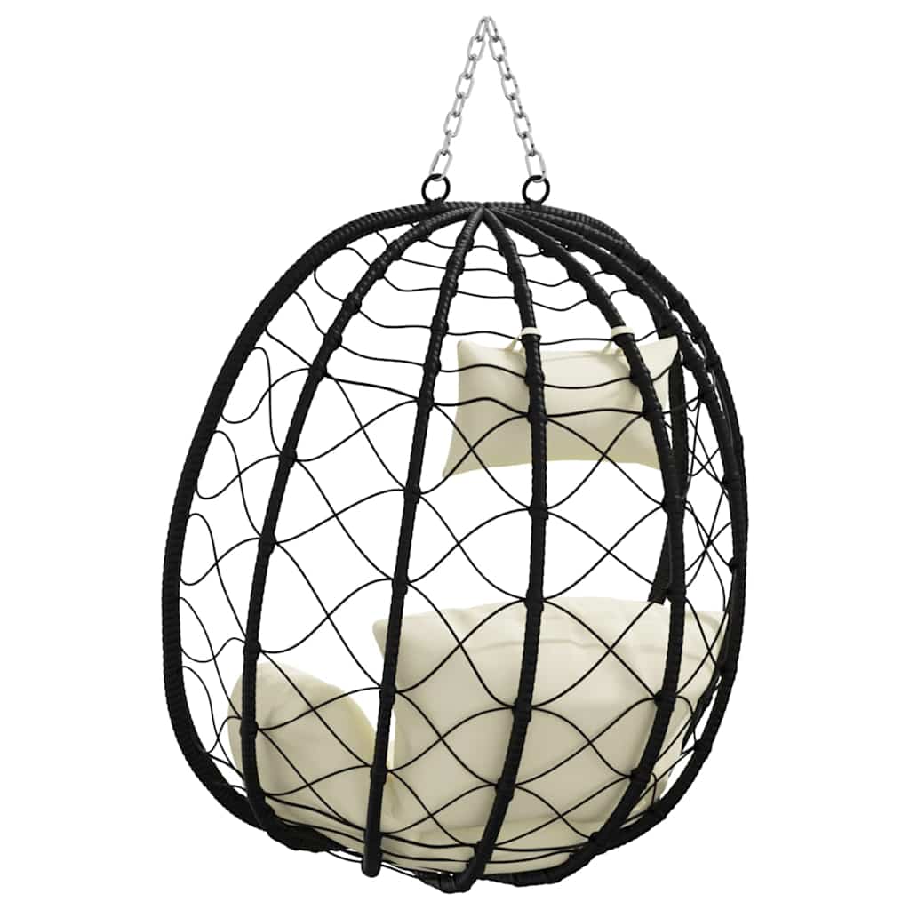 Hangende ei-stoel Crèmewit 91,5 x 54,5 x 107 cm poly rattan is nu te koop bij PeponiXL, paradijselijk wonen!